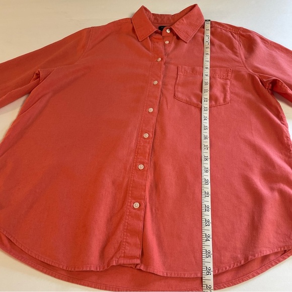 Banana Republic Women's Linen Blend Shirt Deep Coral Size Medium - Picture 10 of 11